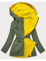 Kaki-žltá obojstranná dámska bunda (CAN-620BIG) Kaki-žltá obojstranná dámska bunda (CAN-620BIG)