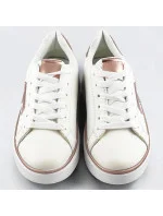 Bielo-medené šnurovacie tenisky sneakers s hviezdičkou (BB126N)