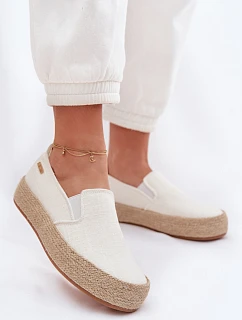 Dámske espadrilky na platforme Big Star TT274090 Ecru