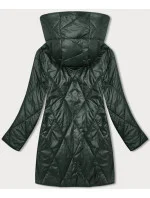 Zelená dámska bunda s ozdobnou kapucňou (B8215-10)
