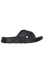 Dámske šľapky Skechers GO WALK FLEX SANDAL IMPRESSED 141420 BKGY Dámske šľapky Skechers GO WALK FLEX SANDAL IMPRESSED 141420 BKGY