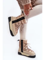 Śniegowce Damskie Na Grubej Podeszwie Wegańskie D.Franklin DFSH371006 Beżowe