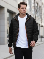 Pánska prechodná prešívaná bunda čierna FashionStreet TX3785