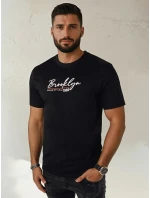 Pánske tričko s potlačou čierne FashionStreet RX5403