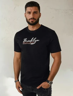 Pánske tričko s potlačou čierne FashionStreet RX5403