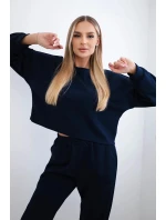 Viskózový set Amour tepláková súprava + nohavice námornícka modrá Viskózový set Amour tepláková súprava + nohavice námornícka modrá