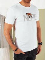 Pánske biele tričko s potlačou FashionStreet RX5361 Pánske biele tričko s potlačou FashionStreet RX5361