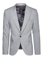 Pánske svetlosivé jednoradové sako FashionStreet MX0618