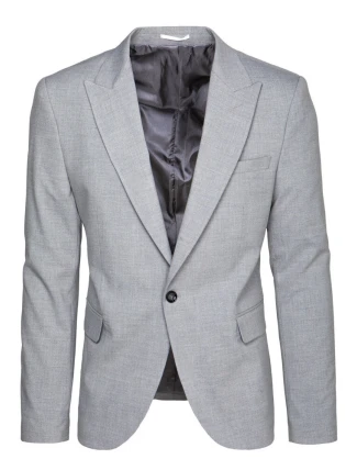 Pánske svetlosivé jednoradové sako FashionStreet MX0618