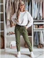Dámske nohavice chinos s opaskom MODELA khaki FashionStreet UY2572