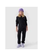 Dievčenská mikina bez prúžkov s kapucňou 4F Junior 4FJWMM00TSWSF1316-20S