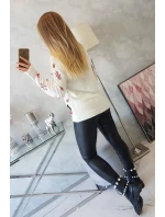 Vianočný sveter so sobom ecru