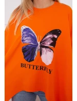 Oversize blúzka s potlačou oranžová