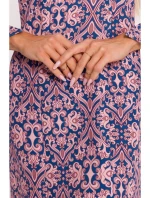 M877 Šaty s potlačou a širokými manžetami - model 3