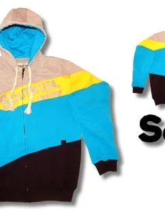 Pánska mikina bavlnená 13114-02 - modro-žlto-čierna - Dalef