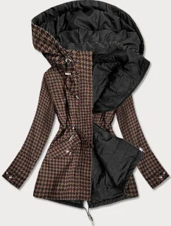 Hnedo-čierna obojstranná dámska bunda (W506) - Goodlooking