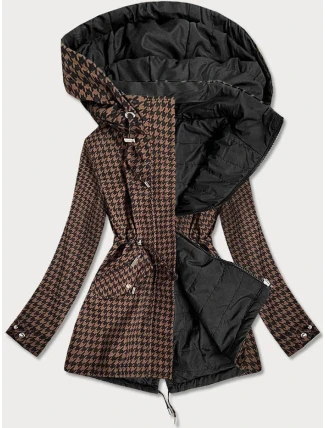 Hnedo-čierna obojstranná dámska bunda (W506) - Goodlooking