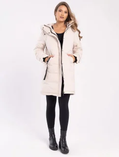 Dámsky kabát L22055-W24 béžový J-ASPEN - Volcano