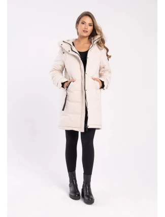 Dámsky kabát L22055-W24 béžový J-ASPEN - Volcano Dámsky kabát L22055-W24 béžový J-ASPEN - Volcano