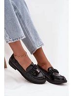 Dámske lakované mokasíny HY52-541 Black - S.Barski