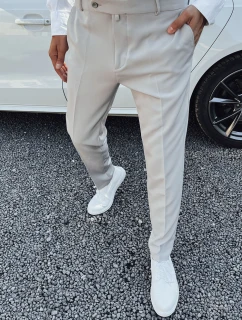 Pánske elegantné nohavice svetlo šedé FashionStreet UX4291