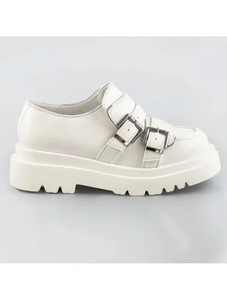 Mokasíny vo farbe ecru s vyššou podrážkou (S860)