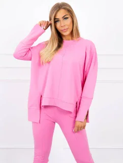 Súprava s oversize blúzkou svetlo ružová