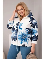 Dámske Plus veľkosť jarná bunda s kvetinovým vzorom Garnet Dámske Plus veľkosť jarná bunda s kvetinovým vzorom Garnet