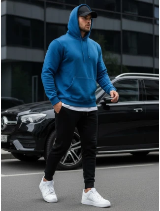 Pánska mikina s kapucňou modrá FashionStreet BX5081