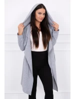 Voľná pláštenka s kapucňou sivá