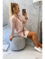 Šaty s kravatou tmavo púdrovo ružové