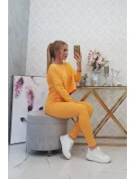 Súprava s oversize blúzkou horčicovej farby