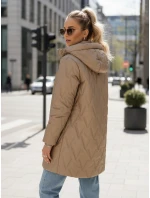 Dámska prešívaná bunda ťavej farby FashionStreet TY5563