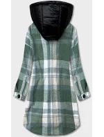 Zelená dámska károvaná košeľová bunda (AG3-1813)