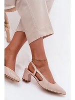 Dámské sandály na podpatku Sergio Leone SK472 Krémová Růžová