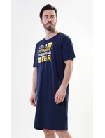 Pánska nočná košeľa s krátkym rukávom „Life is beer“ Pánska nočná košeľa s krátkym rukávom „Life is beer“