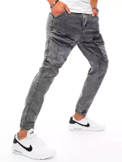 Pánske bojové džínsové nohavice tmavosivé FashionStreet UX3275