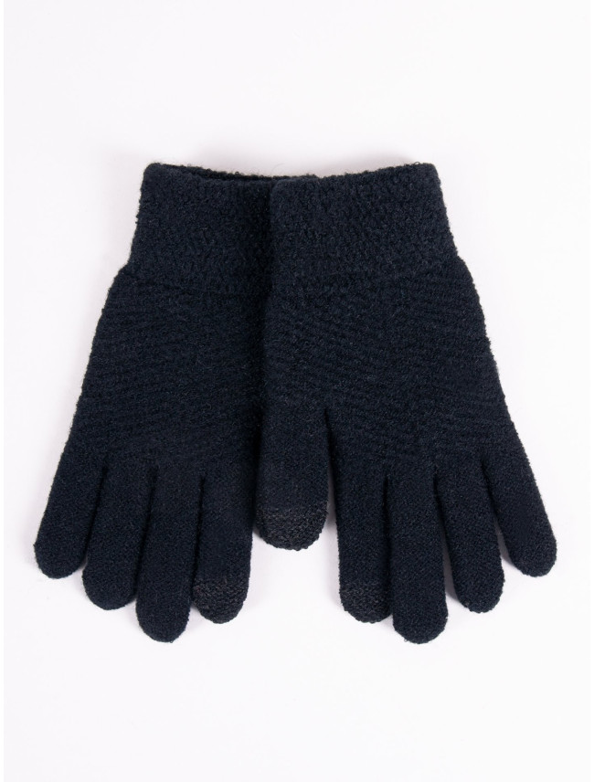 Dievčenské päťprsté dotykové rukavice Yoclub RED-0085G-005C-001 Black