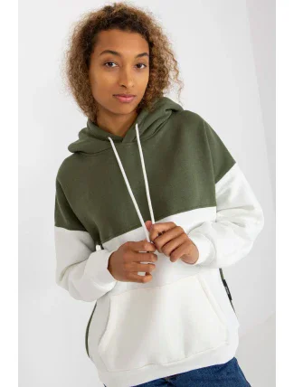 Dámska mikina Model AP-BL-AP-3001.98P Kaki - Rue Paris Dámska mikina Model AP-BL-AP-3001.98P Kaki - Rue Paris