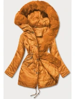 Dámska parka s kožušinou oranžová (5m762-254)