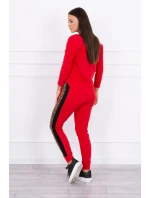 Sada s leopardím potlačou červená