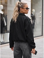 Dámska oversize prechodová bunda so stojáčikom, čierna, FashionStreet TY6090 Dámska oversize prechodová bunda so stojáčikom, čierna, FashionStreet TY6090