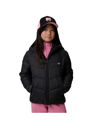 Dievčenská bunda 4F F0739 tmavočierna 4FJWSS26TDJAF0739 20S