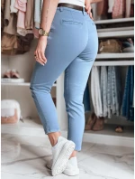 Dámske bavlnené nohavice slim fit s opaskom TAIRONIK modré FashionStreet UY2540