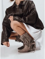 Dámske semišové kovbojské topánky béžové FashionStreet ZY1240