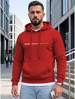 Pánska mikina s kapucňou a potlačou WHATEVER, červená, FashionStreet NX5128BX Pánska mikina s kapucňou a potlačou WHATEVER, červená, FashionStreet NX5128BX