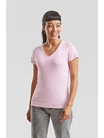 Fruit of the Loom Lady-Fit Valueweight V-Neck T Dámske tričko s výstrihom do V 16.1398 biele