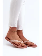 Płaskie Elastyczne Klapki Japonki Damskie ZAXY JJ285298 Różowe