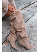 Wsuwane Kozaki Damskie Na Szpilce Beżowe Ysolienne