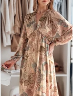 Maxi kvetinové šaty LILOVIE béžové FashionStreet EY2573 Maxi kvetinové šaty LILOVIE béžové FashionStreet EY2573